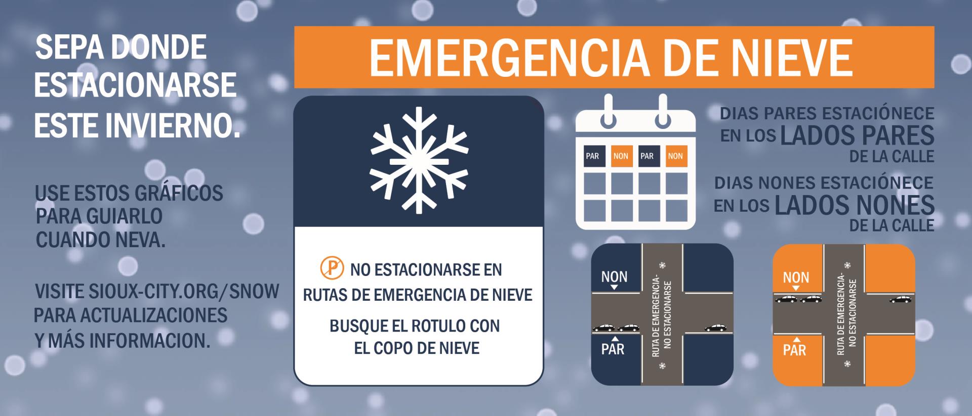 Snow Emergency parking information in spanish