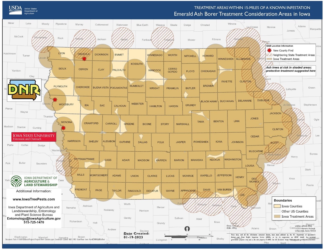 Emerald Ash Borer Iowa Map